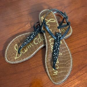 Sam Edelman Gwyneth Black Leather Sandals